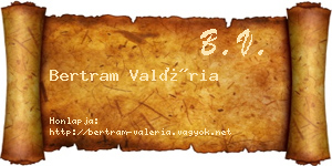 Bertram Valéria névjegykártya